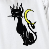 Black Cat with Moon T-shirt