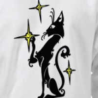 Black Cat with Stars T-shirt