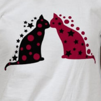 Star & Moon Kissing Cats T-shirt